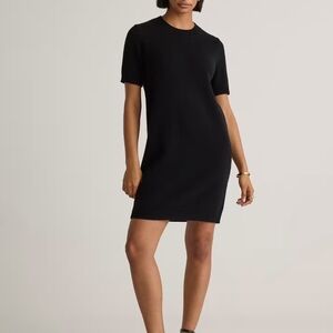 Quince Mongolian Cashmere Black Midi Dress